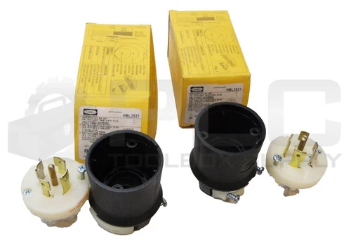 LOT OF 2 NEW HUBBELL HBL2521 TWIST-LOCK PLUG 20A 3PH 277/480VAC 4P