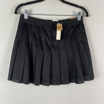 PINK Victorias Secret Pleated Tennis Skort Large Black Athleisure