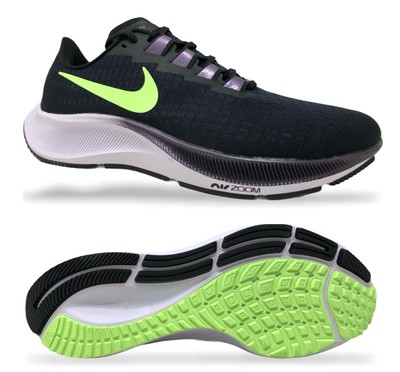 Womens Nike Air Zoom Pegasus 37 Running Shoes Size 9.5 Black/Green BQ9647  001 | eBay