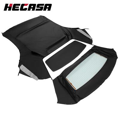 For Ford Mustang 1994-2004 Convertible Soft Top w/Heated Glass Window Black