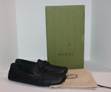 Gucci 692379 Interlocking G Driver Loafers Black Size 11.5