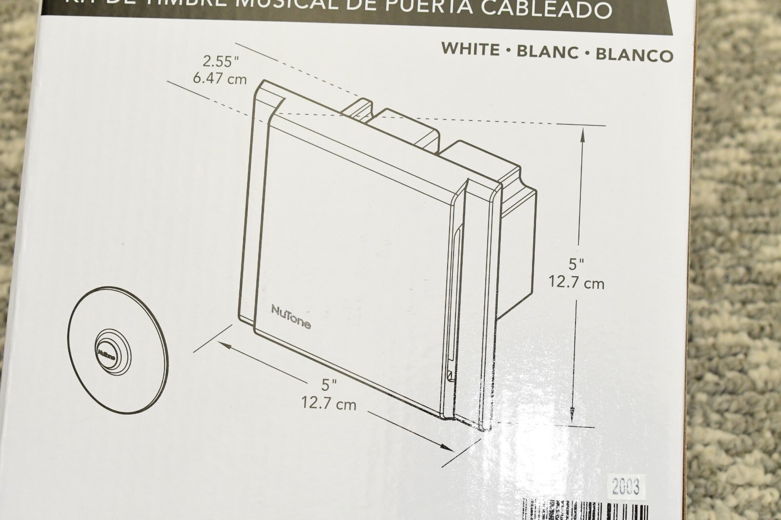 Nutone BKL340LBR Line Voltage Wired Doorbell w/ Pushbutton, Chime Kit