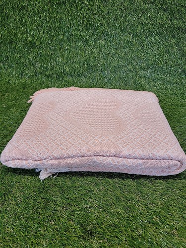 Turtle Creek Afghan Throw Heart To Heart Peach & Ivory 48"×60" 100% Cotton USA - Picture 6 of 15