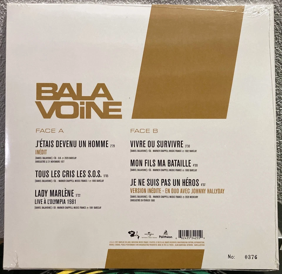 33t 25cm Daniel Balavoine - J'étais devenu un homme - EDITION LIMITEE NUMEROTEE - Photo 2/3