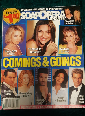 Soap Opera Update Magazine  JULY 2000 COMINGS & GOINGS Best Scenes EVER ,