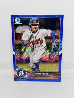 2018 Bowman Chrome RONALD ACUNA JR. Blue Shimmer  Refractor /150 Braves #BCP-1