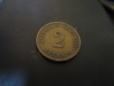 German Empire 2 Pfennig 1875 D.