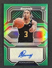 2021 Prizm Draft Picks College Penmanship Green Prizm Manny Camper RC Auto