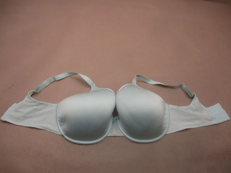 Sutiã Demi 38H CHANTELLE Feminino Azul Forrado com Aro Fecho Traseiro Cobertura Total 10E - Imagem 3 de 4