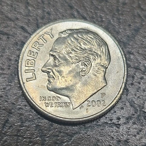 2002 Roosevelt Dime Philadelphia Circulated Copper 10C