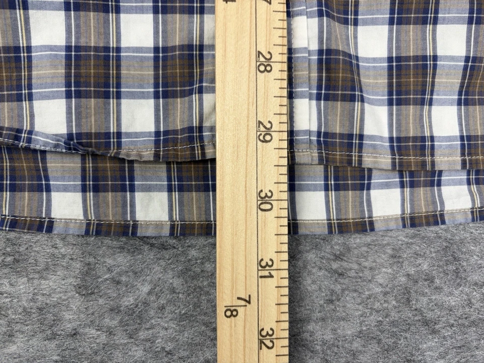 J. Press Trunk Club Shirt Mens L Blue Plaid Cotton Button Down Long Sleeve - Image 4 of 4