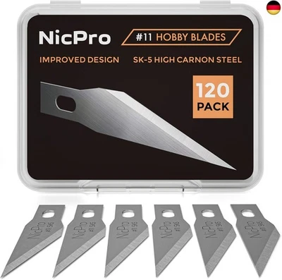 Nicpro 120 Stücke SK-5 Ultrascharfe Skallpell Klingen - #11 Ersatzklingen für S