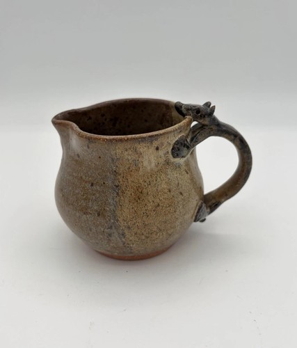 Vintage Ferret Mouse Animal Handle Studio Art Pottery Creamer Pitcher 3" Note