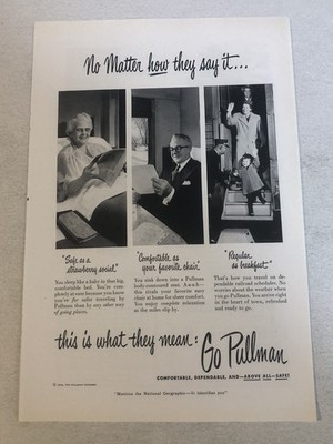 Pullman Eisenbahn Zug Lok 50er 50s Vintage Print Ad pa34