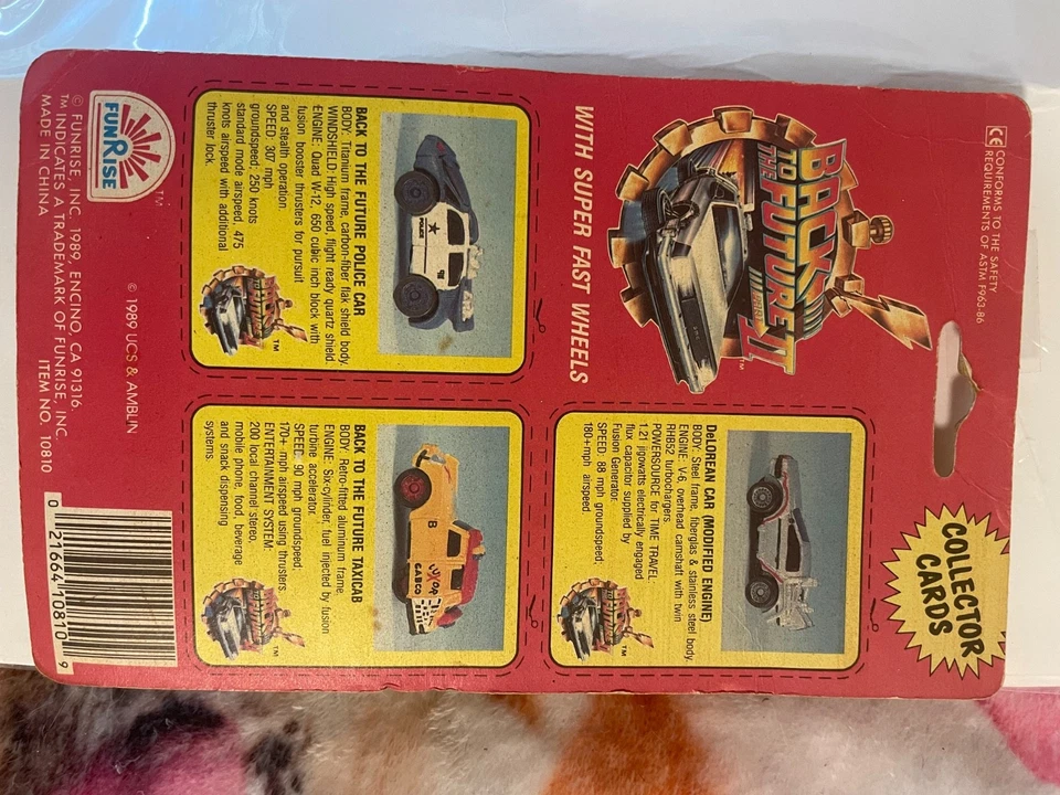 1989 Funrise Micro Machines Back To The Future II Cars Police DeLorean Taxi - Image 3 of 4