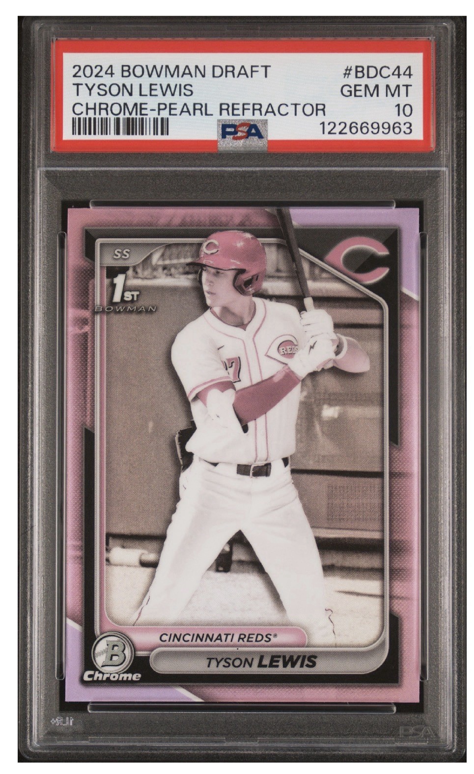 2024 Bowman Chrome Pearl Refractor Tyson Lewis PSA 10 GEM MINT 1st Bowman
