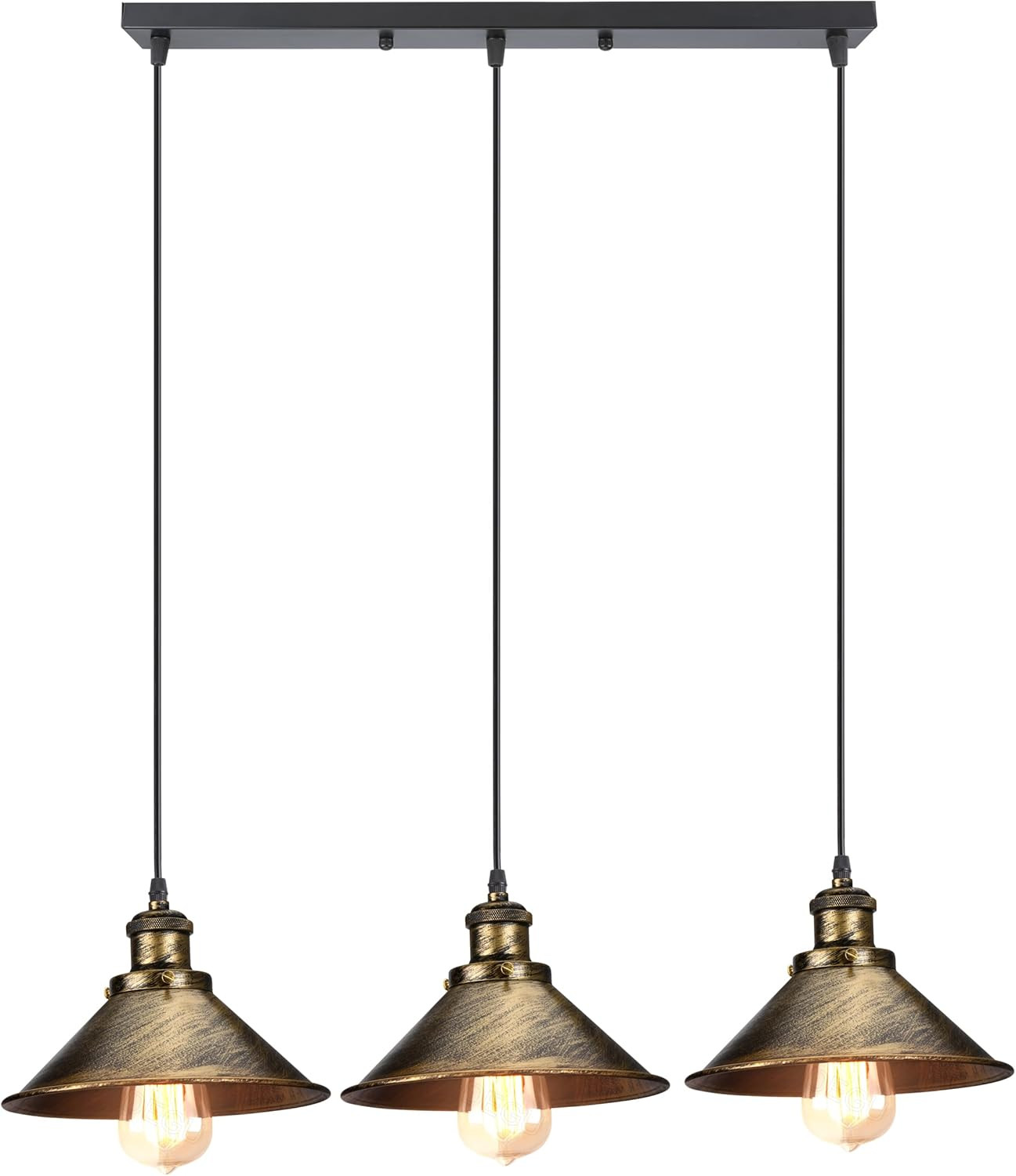 3 Luci Lampadario a Sospensione Industriale Lampada a Sospensione Vintage Stile 
