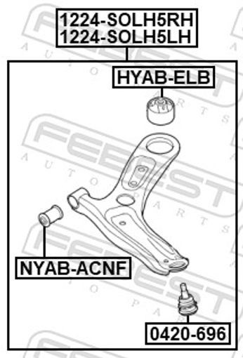Fits FEBEST 1224-SOLH5RH RIGHT FRONT ARM