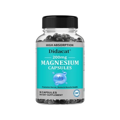 Magnesium Citrate 200mg 30~120Cap,High Absorption for Muscle,Bone & Heart Health