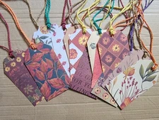 Fall Thanksgiving Gift Tags with strings (10) cardstock