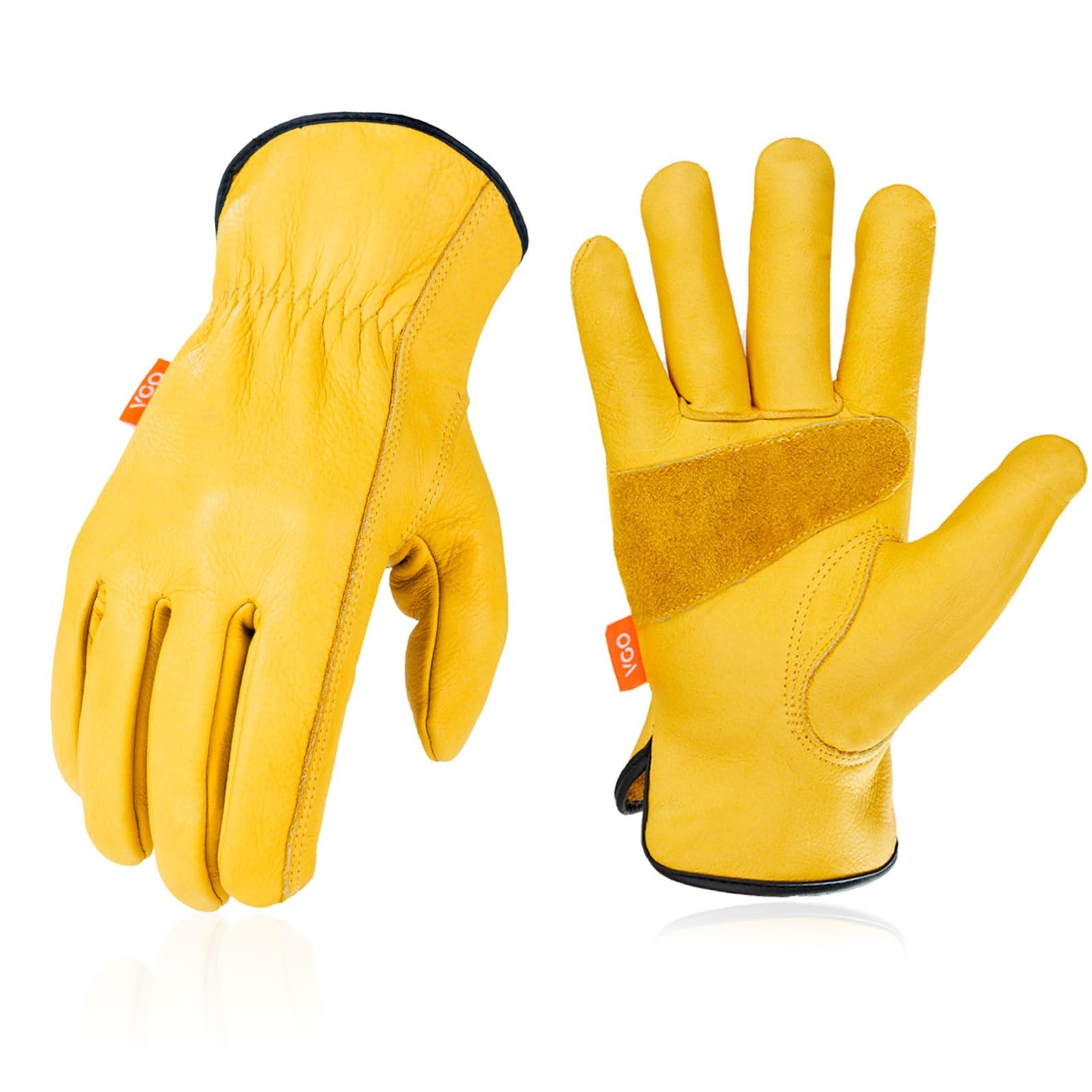 Gants de travail en cuir souple anti-ronces pour jardinage et manutention homme