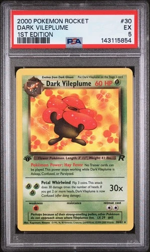 2000 Pokemon Rocket #30 Dark Vileplume 1st Edition (PSA 5)