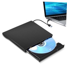 External CD/DVD Drive for Laptop, Type-C CD/DVD Player USB 3.0 Portable Black