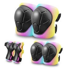 Kids Protective Gear Set Knee Pads for Kids 3-14 S 3-8Years Pink Blue Yellow