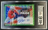2022 Leaf Metal Draft Garrett Wilson State Pride Auto Green Wave RC #/4 SGC 10