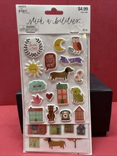 Paper Studio 62 Piece Puffy, Glitter, Metallic, Epoxy Stickers/ Home/ Pets