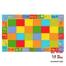 Classroom Rug Elementary 13 x 7.5 ft ABC Alphabet Animal Words Educational