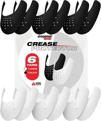 Diagonal One Shoe Crease Protectors   6 Pairs (3 Black / 3 White) 13z