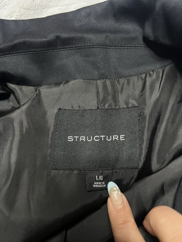 Structure Men’s Cotton Blazer Size L Black Sport Coat $120 Spring Suit Jacket - Image 4 of 4