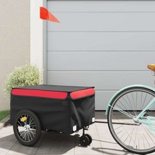 Bike Trailer Black and Red 99.2 lb Iron