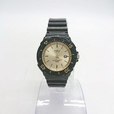 Casio Operationconfirmed 3-Hand Quartz Calendar Wristwatch Watch Black/Gold No S