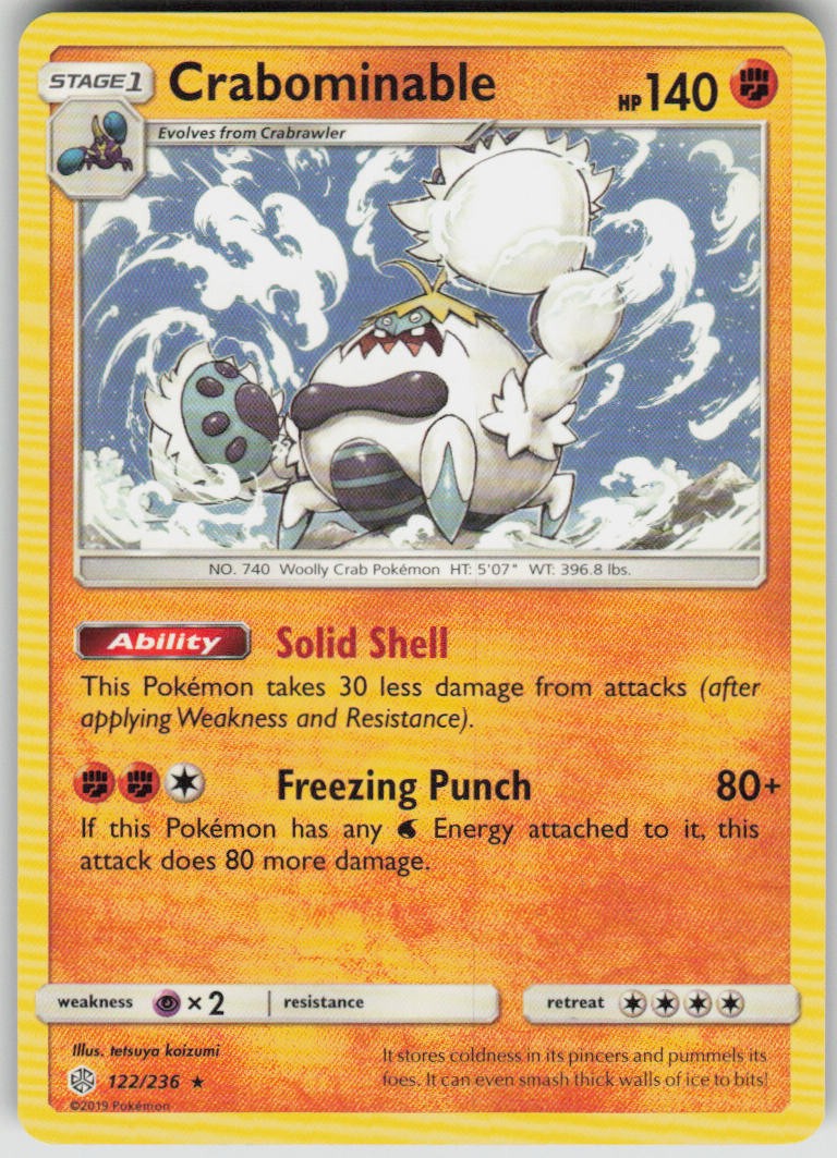 Pokemon Crabominable Rare SM - Cosmic Eclipse 122/236 NM