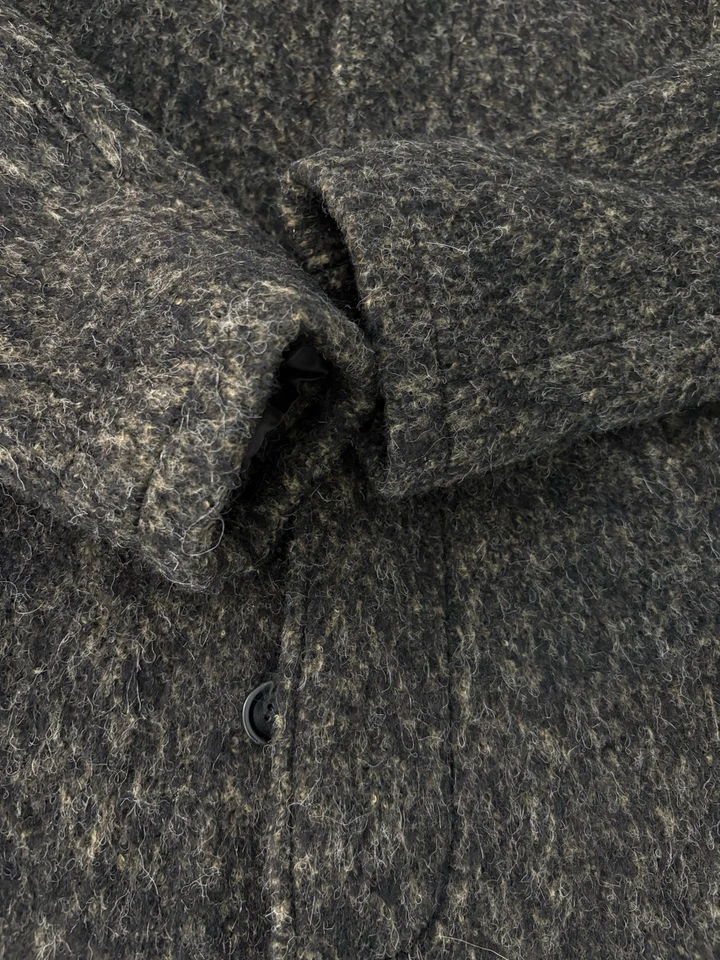 J.Crew Ludlow Car Coat Jacket Italian Wool Blend Marled Khaki and Black 38s - Image 2 of 4