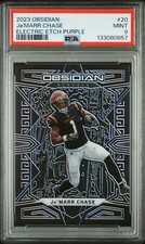 2023 PANINI OBSIDIAN 20 JA'MARR CHASE ELECTRIC ETCH PURPLE /75 PSA 9