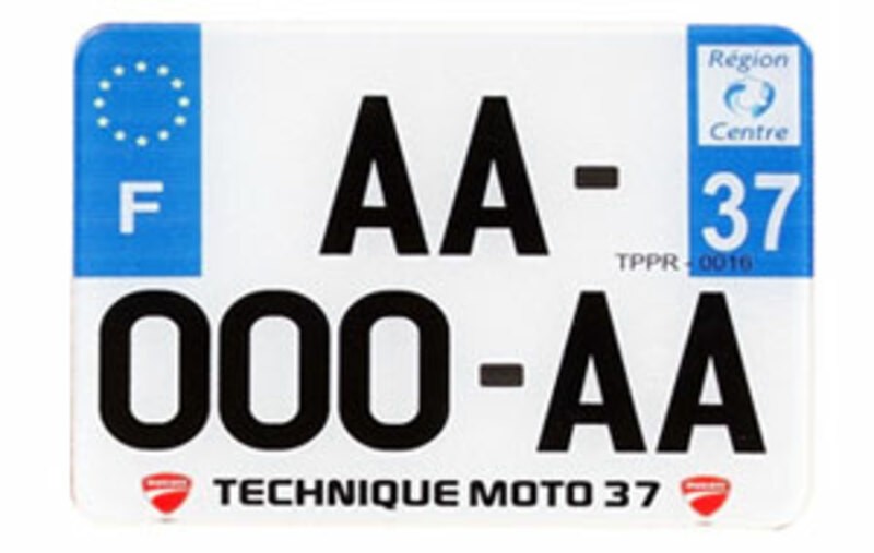 Plaque d'immatriculation PVC 210x130 blanche SIV département 50 Manche par lot de 10