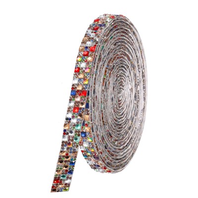 5 Stück 5 Yards 12 mm Selbstklebendes Kristall Strass Band Bunt