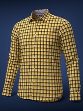 Tommy Hilfiger Long Sleeve Button Down Men's XL Blue, White Yellow Plaid Shirt