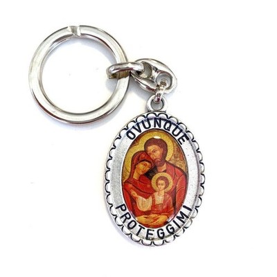 Key Ring -Blessed By Pope -Key chain Sacred Family