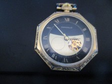 Vintage Caravelle Pocket Watch Gold Tone Case Swiss 8951 Works great