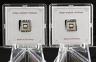 Geiger Edelmetalle 1 Gram 999 Fine Silver Square Bar in Assay - Lot of 2 Grams