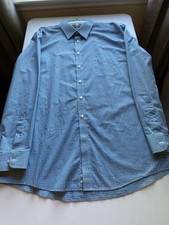 Stafford Men s Long Sleeve Dress Shirt Blue, Green, and White Size 17 1/2 36-37