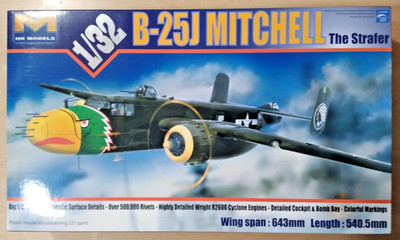 18-01EO2 HK MODELS 1:32 Scale NORTH AMERICAN B-25J MITCHELL Plastic Model Kit