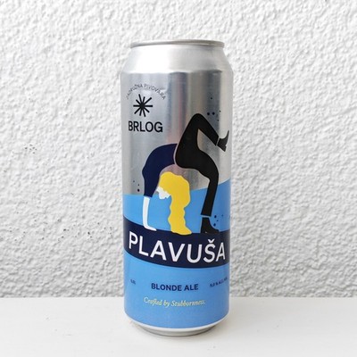 Empty ''Plavuša'' Beer can; 500 ml/16.9 fl oz; BOTTOM (Brlog Brewery,  Croatia)