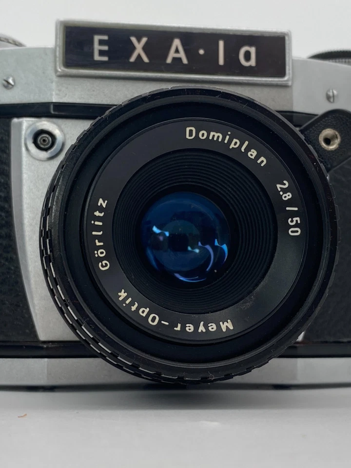 Ihagee Exa 1a Vintage 35mm Spiegelreflexkamera mit Original Etui Objektiv Domiplan 2,8 / 50 - Bild 3 von 4