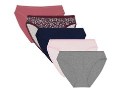 GapBody Women's 5-Pack Organic Cotton Stretch Bikini Pink Pack - Large