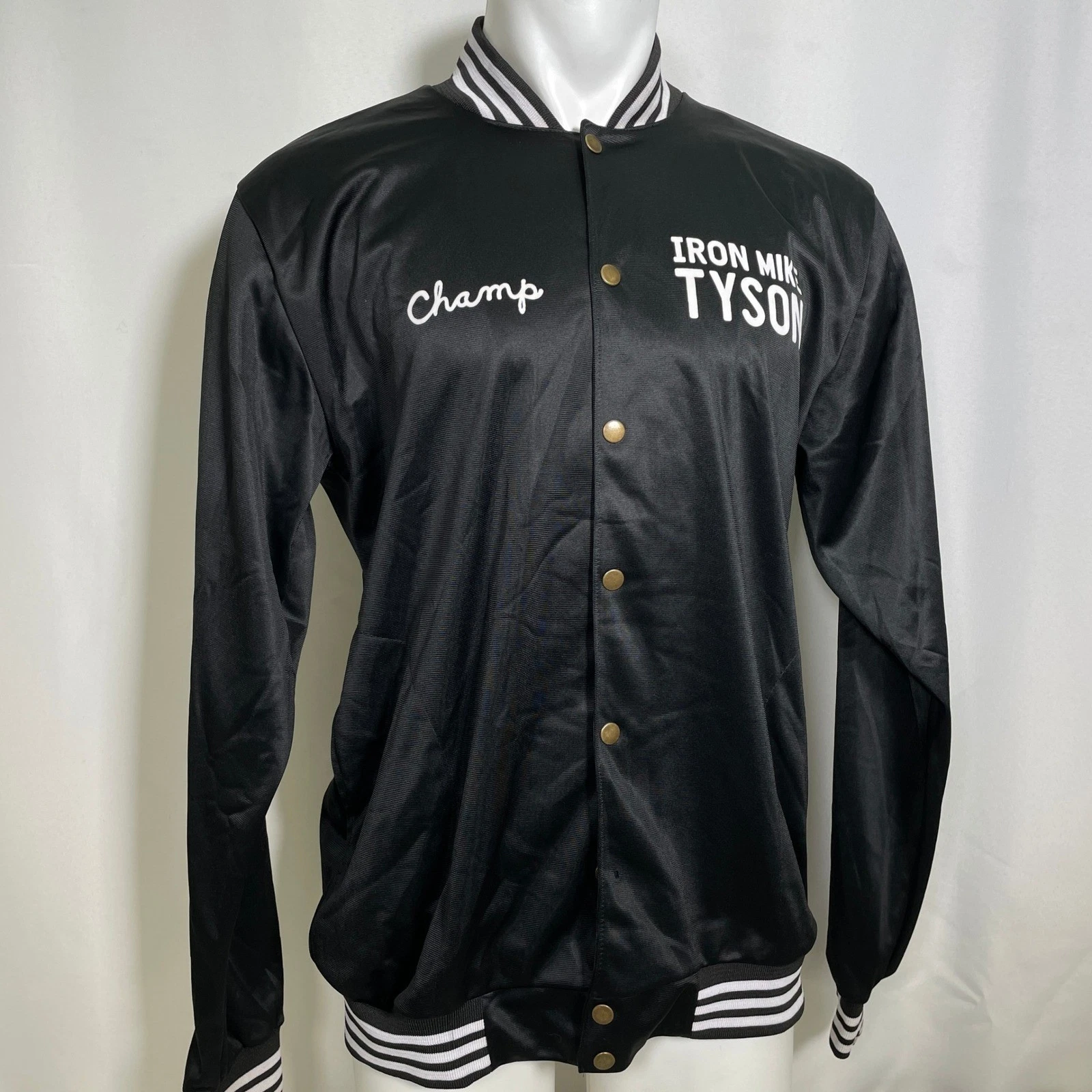 Iron Mike Tyson Champ Catskills Brooklyn NY Black Varsity Track Jacket Men's XL - product detail image 8